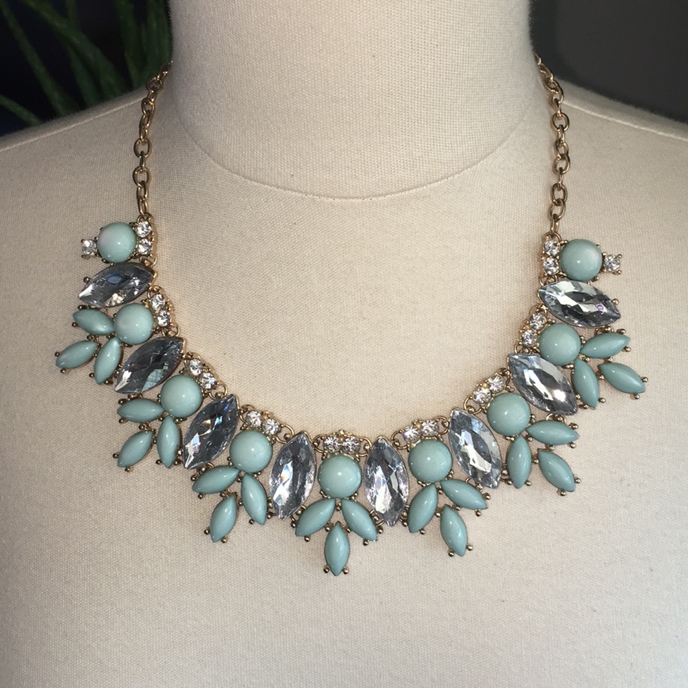 Light blue costume jewelry necklace
